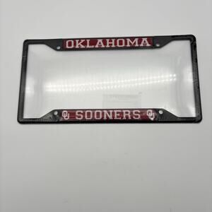 Oklahoma University Sooners NCAA Metal License Plate Cover. New. Sealed.